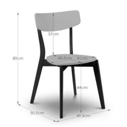 Oakham Portland Premium Grey And Black Dining Chairs - Set Of 4 - thumbnail 3