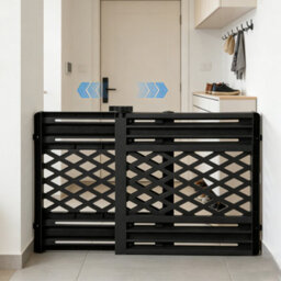 Expandable Pet Safety Gate Black - Pressure Mounted, Tool-Free, Fits 65-106Cm Doors & Hallways For Dogs & Cats - thumbnail 4