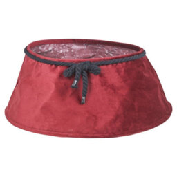 Urbn-Living Urbnliving 40Cm Christmas Tree Plush Velvet Tree Skirt Base Red Floor Cover Decor Home Mat Ornament - thumbnail 2