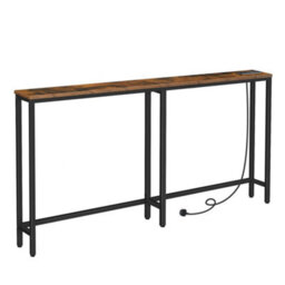Rustic Brown Bar Table Set With 2 Stools - thumbnail 1