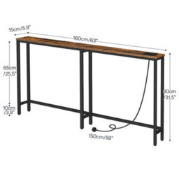 Rustic Brown Bar Table Set With 2 Stools - thumbnail 2