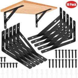 8 Inch 10Pack Wall Mounted Shelf Brackets Support - thumbnail 1