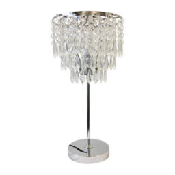 First Choice Lighting Modern Chrome Jewel Acrylic Crystal 48Cm Table Lamp Or Bedside Light - thumbnail 1