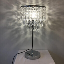 First Choice Lighting Modern Chrome Jewel Acrylic Crystal 48Cm Table Lamp Or Bedside Light - thumbnail 2