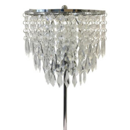 First Choice Lighting Modern Chrome Jewel Acrylic Crystal 48Cm Table Lamp Or Bedside Light - thumbnail 4