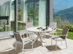 Beliani Garden Dining Set 4 Seater Maletto/busseto Metal Grey - thumbnail 2