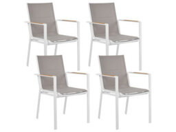 Beliani Garden Dining Set 4 Seater Maletto/busseto Metal Grey - thumbnail 5