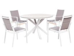 Beliani Garden Dining Set 4 Seater Maletto/busseto Metal Grey - thumbnail 1