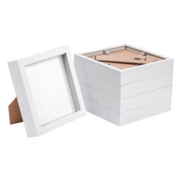 "Nicola Spring 3D Box Photo Frames - 6"" X 6"" - White - Pack Of 5 - Square Box Picture Frame Picture Poster Display Case" - thumbnail 1