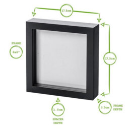 "Nicola Spring 3D Box Photo Frames - 6"" X 6"" - White - Pack Of 5 - Square Box Picture Frame Picture Poster Display Case" - thumbnail 4