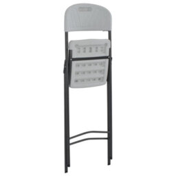 Berkfield Folding Bar Chairs 2 Pcs Hdpe And Steel White - thumbnail 6