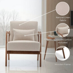 Fabric Linen Dark Grey Hertford Accent Chair - thumbnail 8