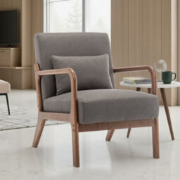 Fabric Linen Dark Grey Hertford Accent Chair - thumbnail 1