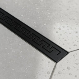 Insl8 Linear Wet Room Tile-On Shower Tray With Black Grate - Greek Style - 800 X 800 X 30mm - thumbnail 5
