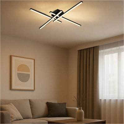 Loops Sleek Modern Black Square Ceiling Light - Led Indoor Fixture For Stylish Homes - image 1