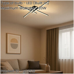 Loops Sleek Modern Black Square Ceiling Light - Led Indoor Fixture For Stylish Homes - thumbnail 2