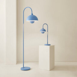 Valuelights Tilly Pastel Sky Blue Arched Dome Shade Metal Floor Lamp With Led Bulb - thumbnail 6
