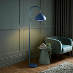 Valuelights Tilly Pastel Sky Blue Arched Dome Shade Metal Floor Lamp With Led Bulb - thumbnail 1
