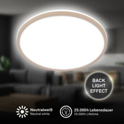 Briloner Led Ceiling Light Living Room Backlight Neutral White Hallway Lamp 28Cm Beige - thumbnail 2