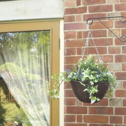 Smart Garden Faux Décor Easy Artificial Purple & White Round Plastic Hanging Basket, 30Cm - thumbnail 2