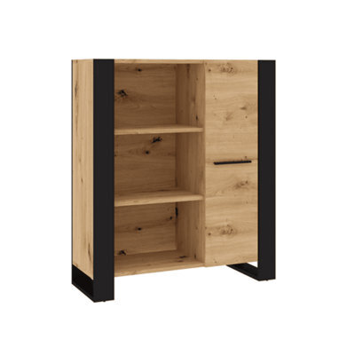Arte Modern Nuka Highboard Cabinet In Oak Artisan W900mm X H1100mm X D450mm - image 1