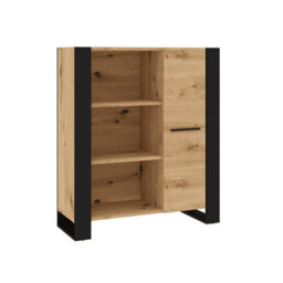 Arte Modern Nuka Highboard Cabinet In Oak Artisan W900mm X H1100mm X D450mm