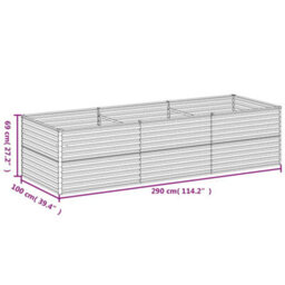 Berkfield Durable Garden Raised Bed 290X100X69 Cm Corten Steel - thumbnail 7