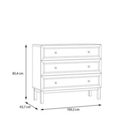 Furniture To Go Wensley 3 Drawer Chest In Light Grey And Oak - thumbnail 9
