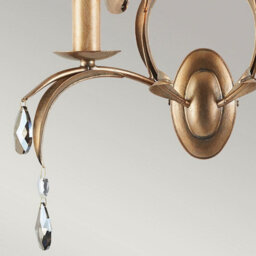 Luminosa Lighting Elstead Lily 2 Light Indoor Candle Wall Light Metallic Bronze Floral Leaves Design - thumbnail 3