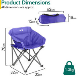 Trail Outdoor Leisure Buzzard Kids Folding Bucket Camping Chair Padded Purple (3-10 Years) - thumbnail 7