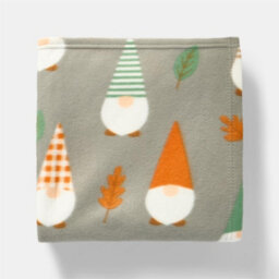 OHS Autumnal Gonk Print Polar Fleece Throw Soft Lightweight Blanket - Charcoal Grey - thumbnail 4