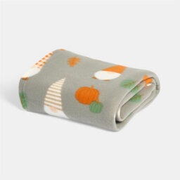 OHS Autumnal Gonk Print Polar Fleece Throw Soft Lightweight Blanket - Charcoal Grey - thumbnail 1