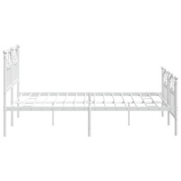Berkfield Metal Bed Frame With Headboard And Footboard White 135X190 Cm - thumbnail 6