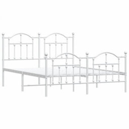 Berkfield Metal Bed Frame With Headboard And Footboard White 135X190 Cm - thumbnail 4