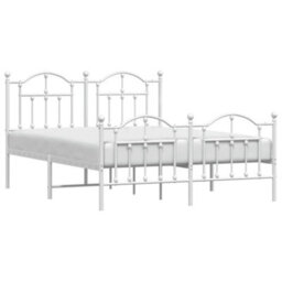 Berkfield Metal Bed Frame With Headboard And Footboard White 135X190 Cm - thumbnail 3