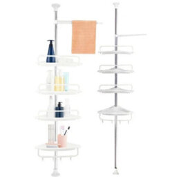 4 Tier Telescopic Bathroom Corner Shelf Shower Caddy Storage Organizer - thumbnail 2