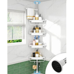 4 Tier Telescopic Bathroom Corner Shelf Shower Caddy Storage Organizer - thumbnail 5