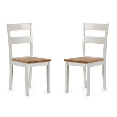 Oakham Westbury Elegant White And Natural Dining Chairs - Set Of 2 - image 1