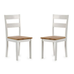 Oakham Westbury Elegant White And Natural Dining Chairs - Set Of 2 - thumbnail 1
