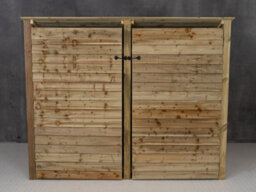 Arbor Garden Solutions Wooden Log Store (Roof Sloping Back) With Door W-227Cm, H-180Cm, D-88Cm - Natural (Light Green) Finish - thumbnail 4