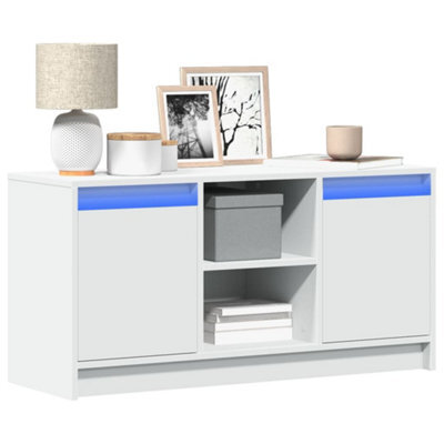 Vidaxl Tv Cabinet With Led White 100X34X50 Cm Engineered Wood - image 1
