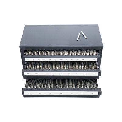 "Vevor 3-Drawer End Mill Cabinet, 29-Compartment For 1/8"" To 1"", Stackable Steel Organizer With Labels" - image 1