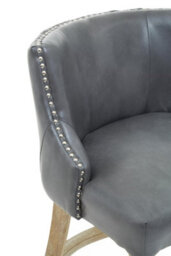 Orsina Grey Bar Stool With Back, Velvet Seat Breakfast Bar Chair, Kitchen Stool With Footrest, Chair For Bar, Home - thumbnail 7