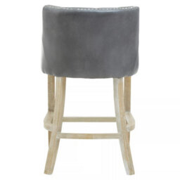 Orsina Grey Bar Stool With Back, Velvet Seat Breakfast Bar Chair, Kitchen Stool With Footrest, Chair For Bar, Home - thumbnail 4