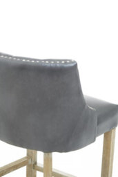 Orsina Grey Bar Stool With Back, Velvet Seat Breakfast Bar Chair, Kitchen Stool With Footrest, Chair For Bar, Home - thumbnail 9