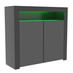 Lassic Vida Designs Nova Black 2 Door Led Sideboard Storage Cabinet Cupboard - thumbnail 9