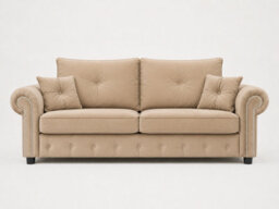 Gorgeous Olympia Velvet Sofa - Beige 3 Seater