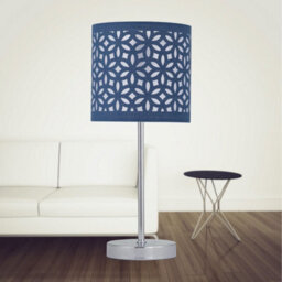 First Choice Lighting Set Of 2 Navy Blue Laser Cut 15.5Cm Table Lamp Shades - thumbnail 9