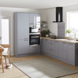 GoodHome Alisma High Gloss Grey 4 Drawer Front, Pack Of 4 (H)715mm (W)397mm (T)18mm - thumbnail 3