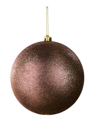 Werchristmas Espresso Extra Large Shatterproof Bauble Glitter 20 Cm - image 1
